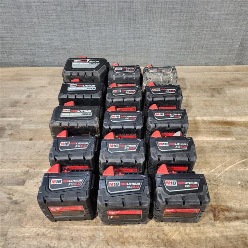 HOUSTON LOCATION - AS-IS MILWAUKEE BATTERY PACK QTY - 15