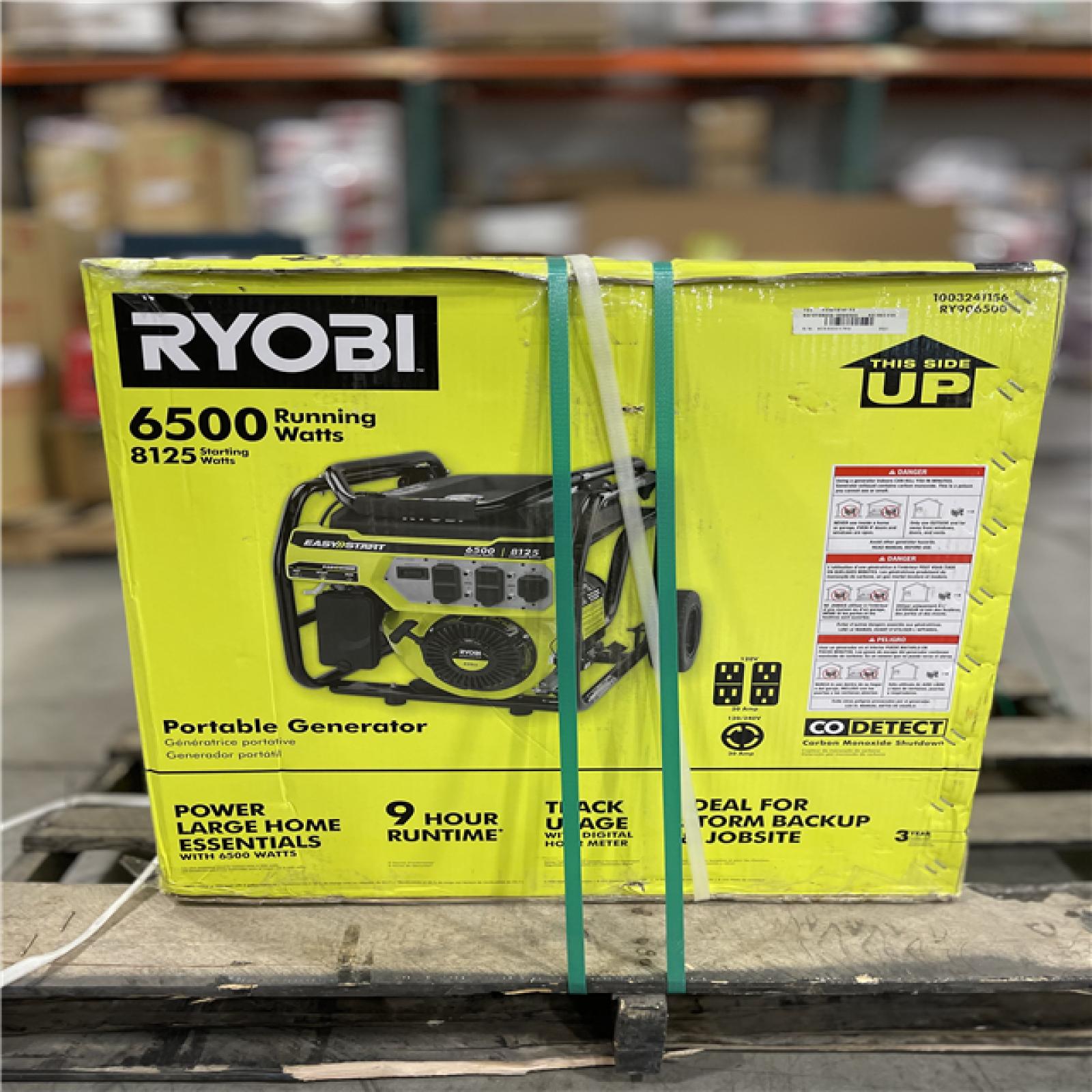 DALLAS LOCATION - RYOBI 8125-Watt Gasoline Powered Portable Generator with CO Detect Shutdown Sensor