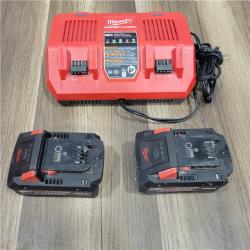 AS-IS  Milwaukee Kit with Two XC 8.0 Ah Battery and Dual Bay Rapid Charger
