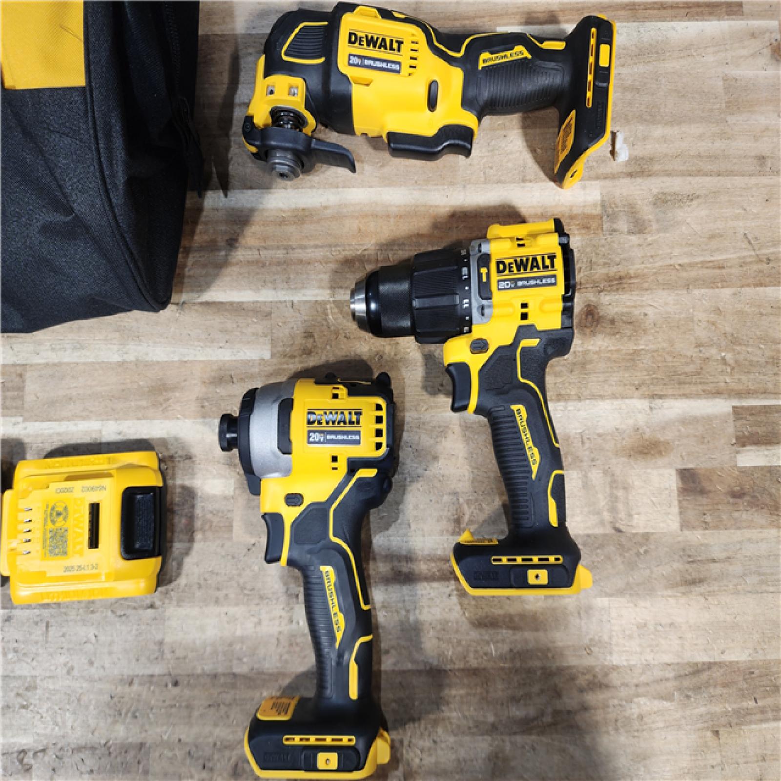 HOUSTON LOCATION - AS - IS DEWALT ATOMIC 20-Volt Lithium-Ion Cordless Brushless (3-Tool) Combo Kit