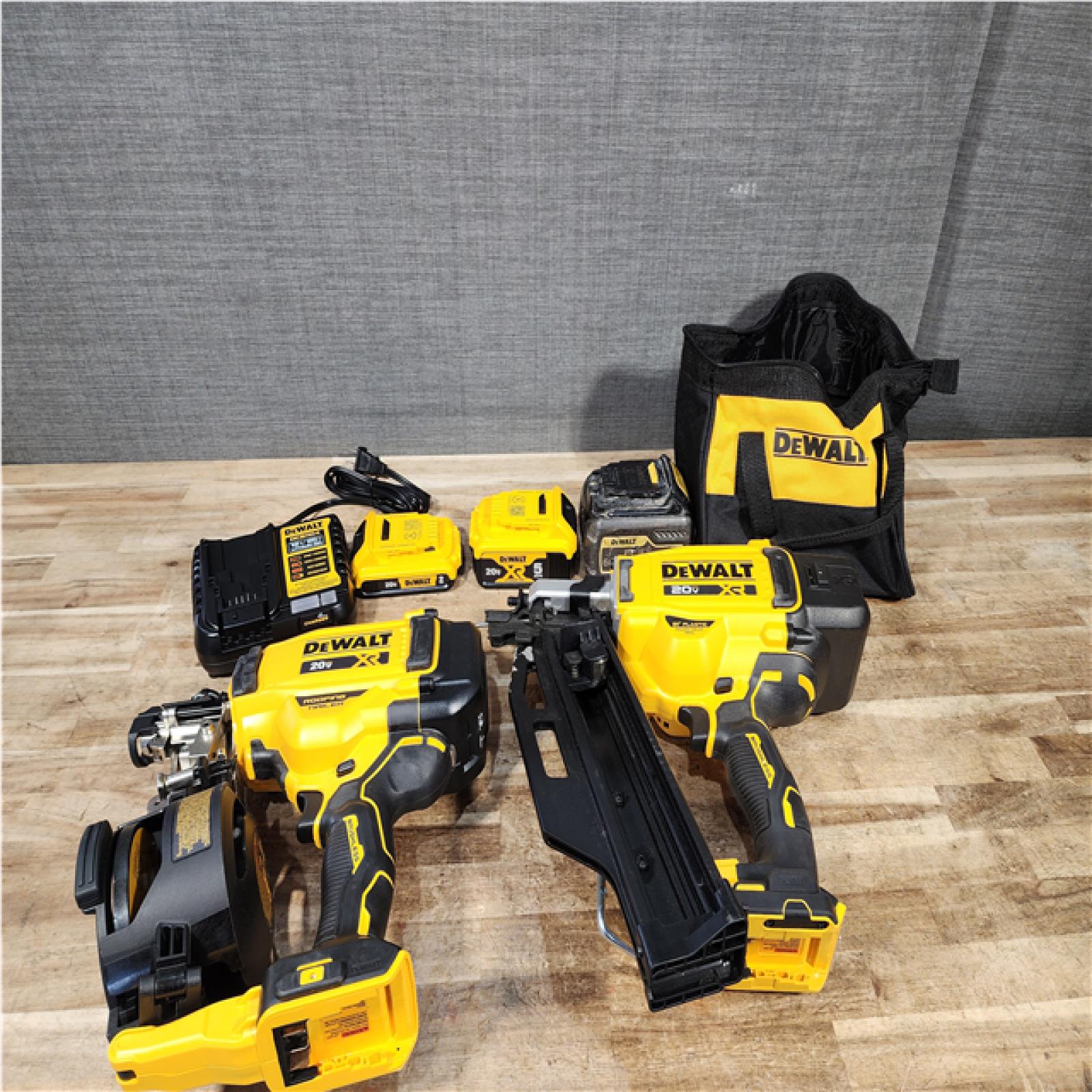 Houston Location AS-IS DEWALT Nail Guns QTY/2 and Batteries QTY/3 with Charger