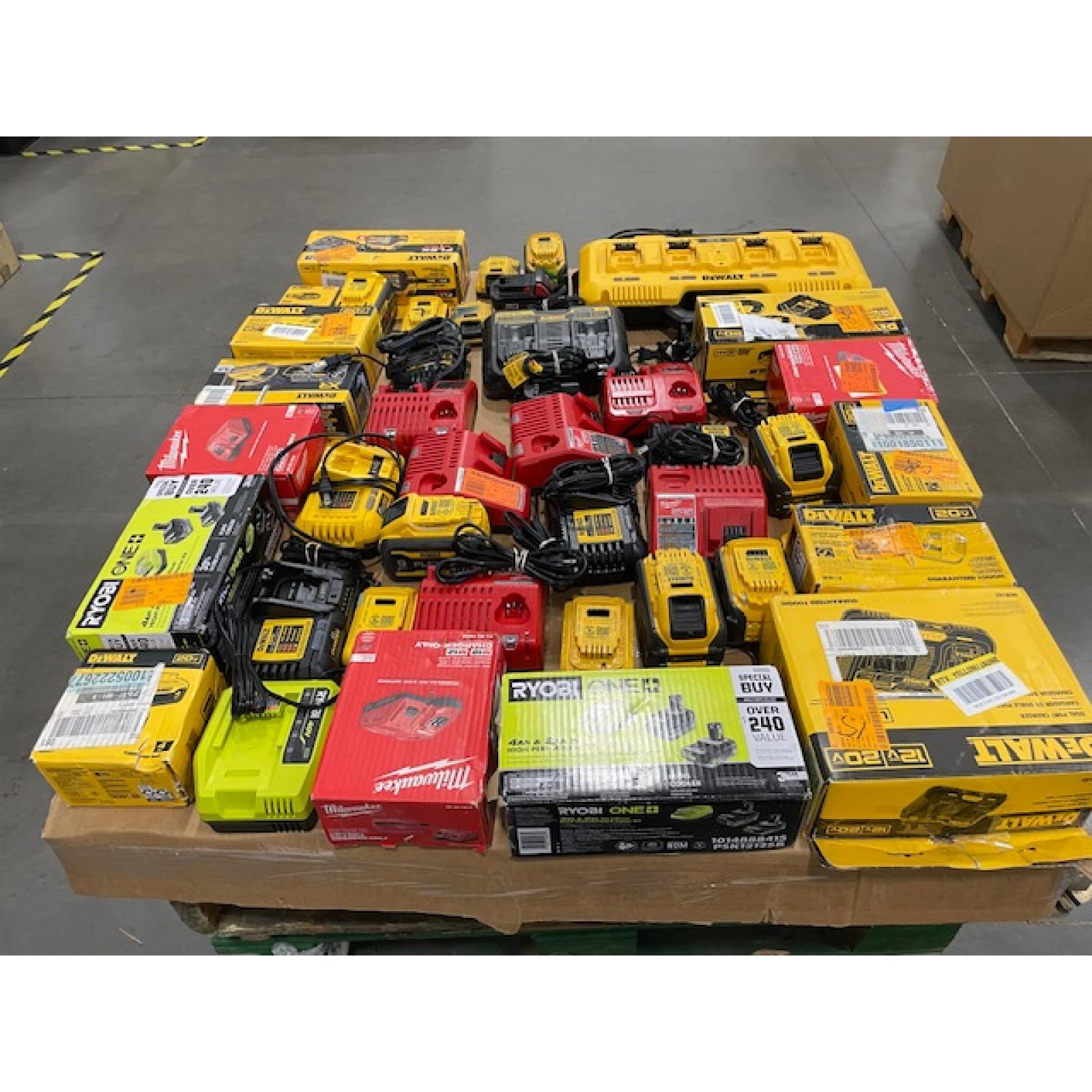 DALLAS LOCATION - AS-IS BATTERY AND CHARGERS PALLET