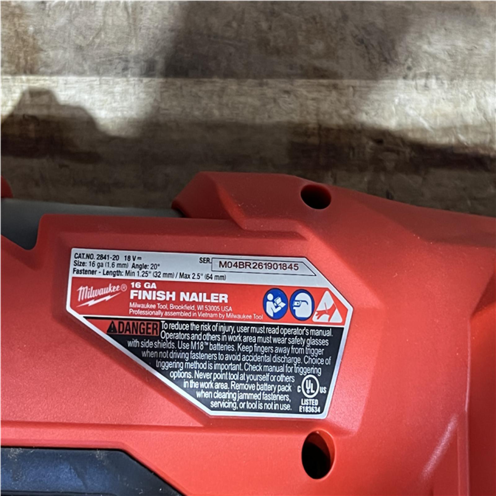 Houston Location AS-IS Milwaukee FUEL 18-Volt Lithium-Ion Brushless Cordless Gen II 16-Gauge Angled Finish Nailer (Tool-Only)