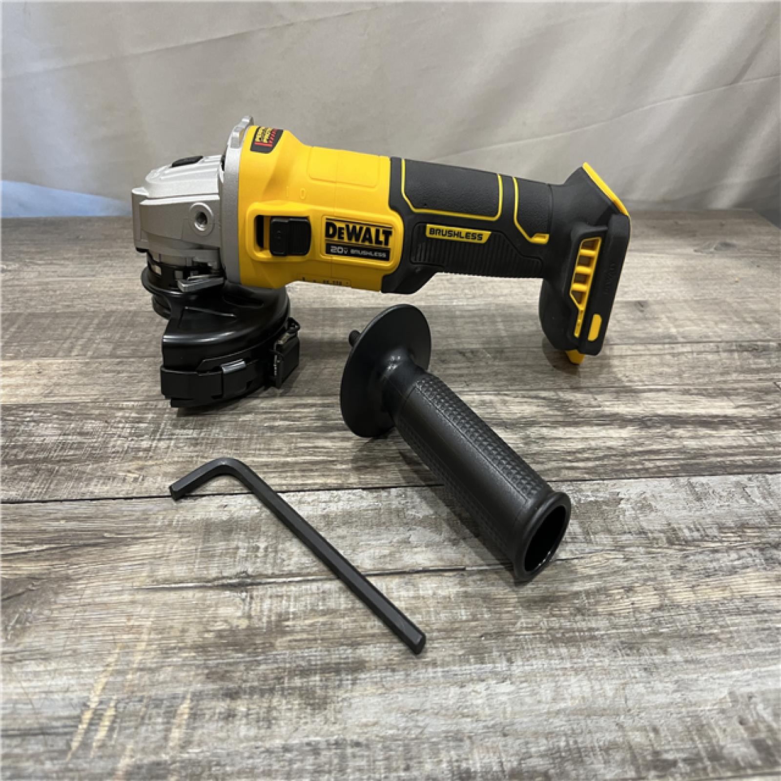 AS-IS DEWALT 20-Volt MAX Cordless Brushless 4-1/2 in. Angle Grinder with Slide Switch (Tool Only)