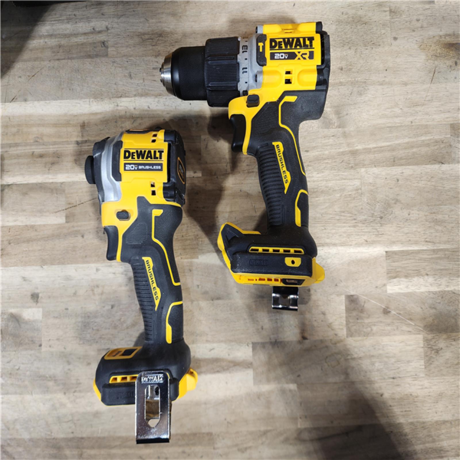 HOUSTON LOCATION - AS-IS DEWALT 20V MAX XR Hammer Drill and ATOMIC Impact Driver 2 Tool Cordless Combo Kit with (2) 4.0Ah Batteries, Charger, and Bag
