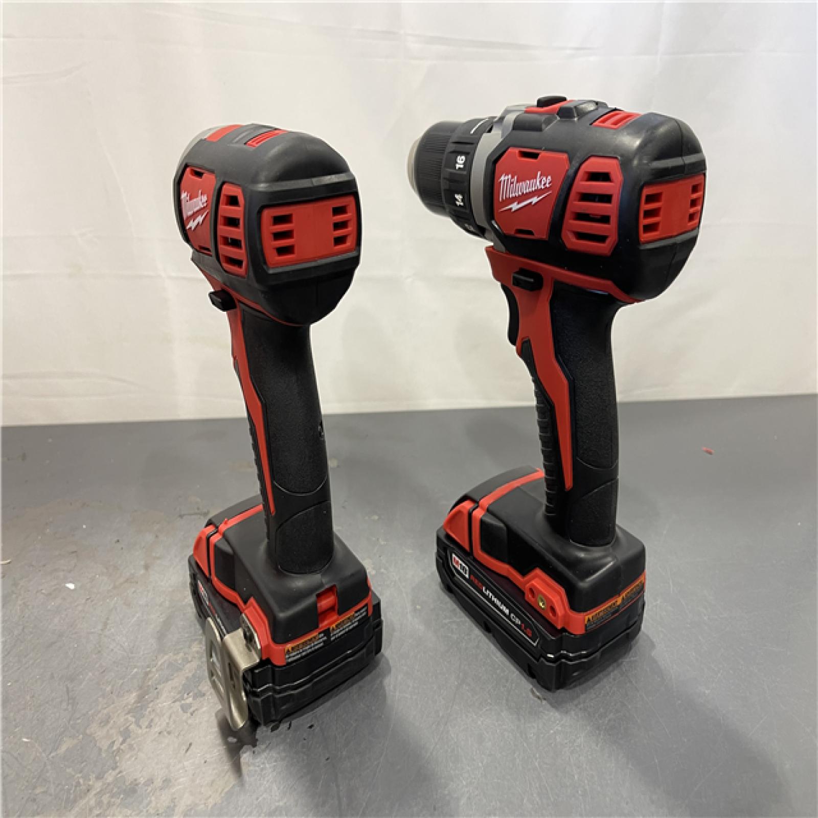 AS-IS - Milwaukee 18V Cordless Brushed 2-Tool Drill/Driver and Impact Driver Kit
