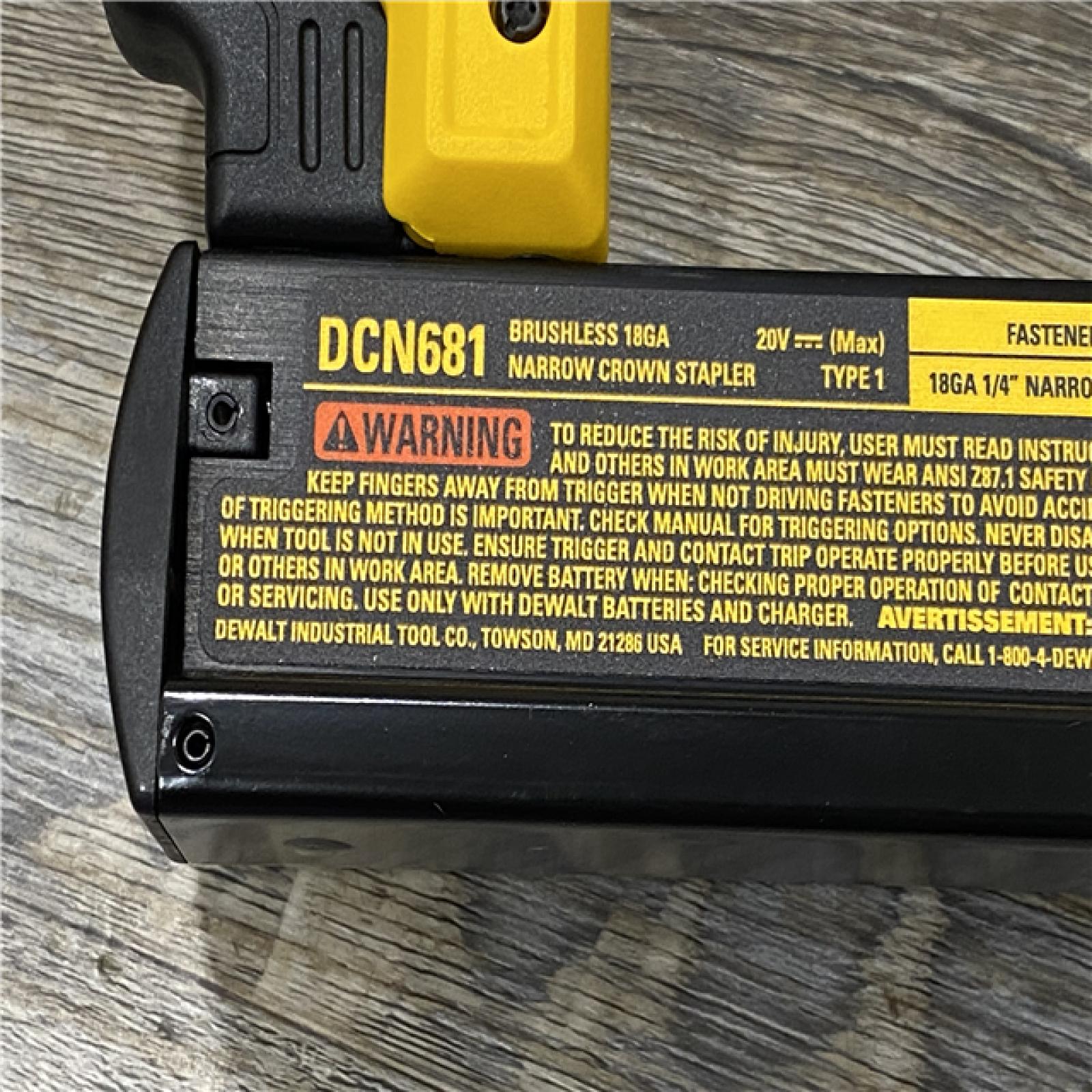 AS-IS DEWALT 20V MAX XR Lithium-Ion Cordless 18-Gauge Narrow Crown Stapler Kit