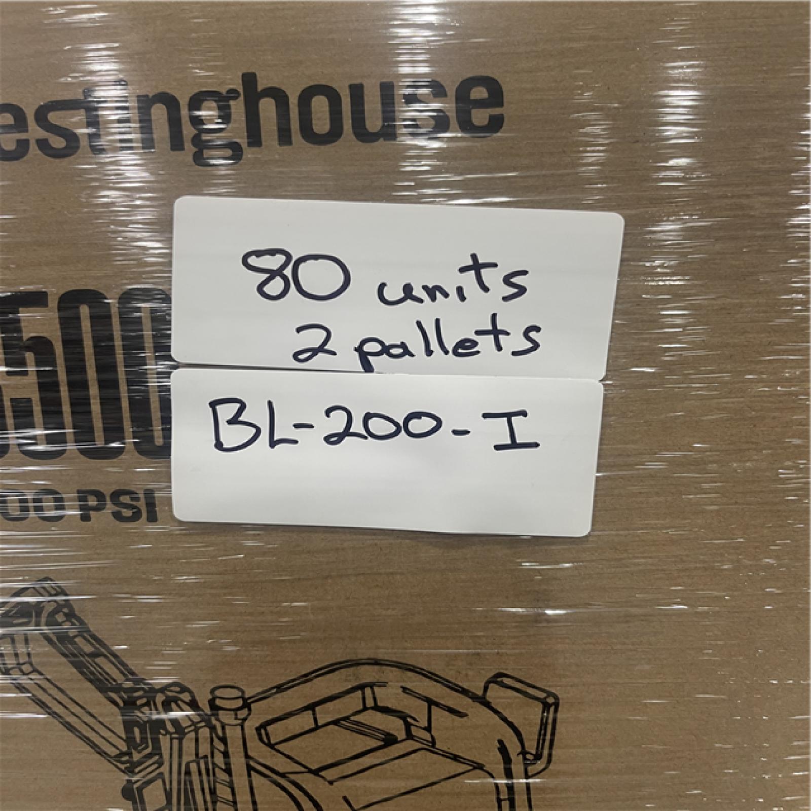 Atlanta Location As-Is westinghouse Pressure washers (2 pallets-80 Units) BL200-I