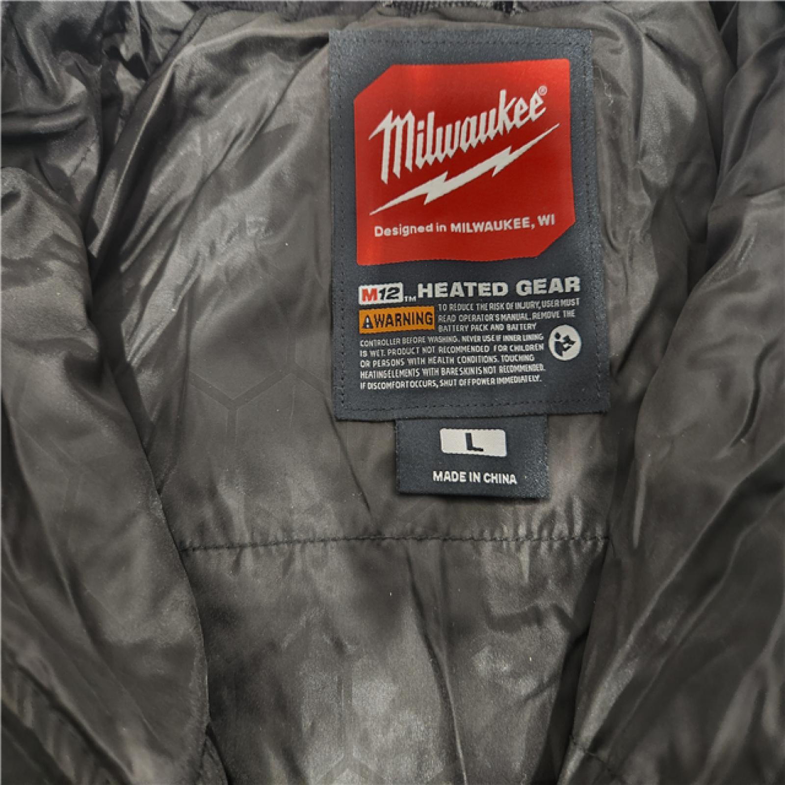 AS-IS- Milwaukee M12 12-Volt Lithium-Ion Cordless Axis Black Heated Hooded Jacket Kit with (1) 3.0 Ah Battery and Charger