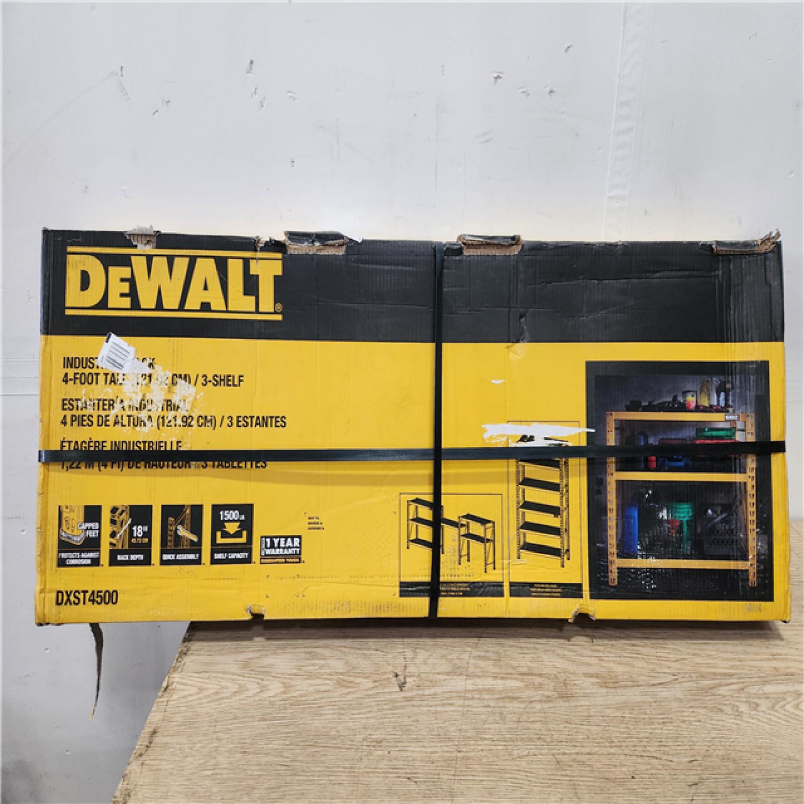 DEWALT Yellow 3-Tier Steel Garage Storage Shelving Unit (50 in. W x 48 in. H x 18 in. D)