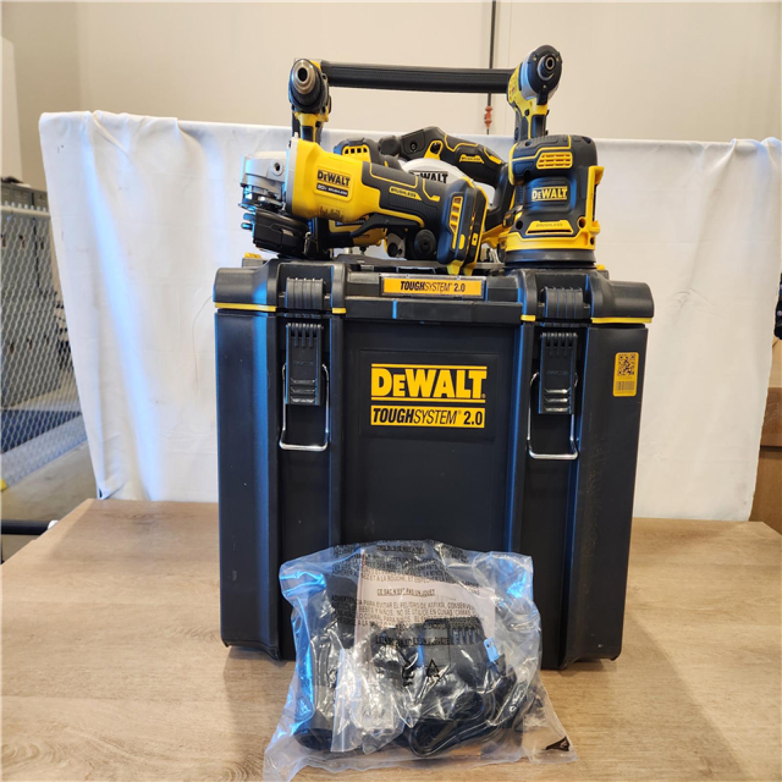 AS-IS- DEWALT 20V Lithium-Ion Cordless 6-Tool Combo Kit with 5.0 Ah and 2.0 Ah Batteries  Charger and Tough System 2.0 Rolling Toolbox