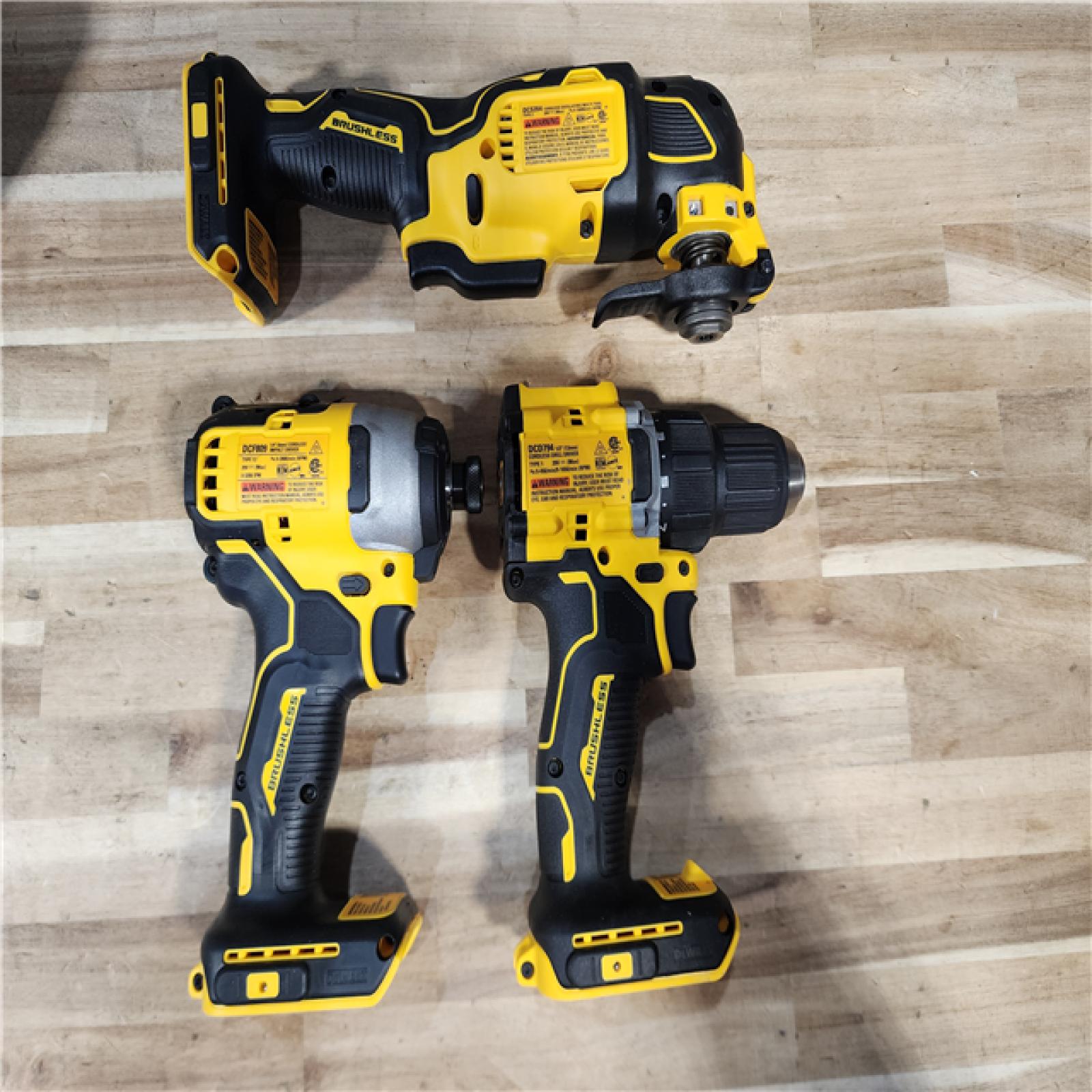 HOUSTON LOCATION - AS-IS DEWALT ATOMIC 20-Volt Lithium-Ion Cordless Brushless (3-Tool) Combo Kit