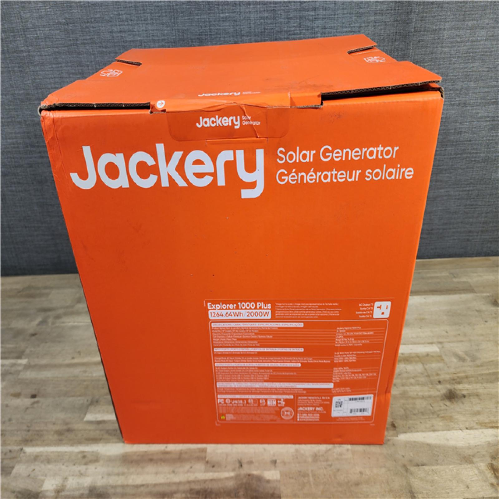 HOUSTON LOCATION - AS-IS (NEW) Jackery Inc. Explorer 1000 Plus Portable Power Station,1264Wh Solar Generator (Solar Panel Not Included) with 2000W Output, Expandable to 5kWh for.