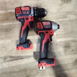 HOUSTON LOCATION - AS-IS Milwaukee 18V Cordless Brushed 2-Tool Drill/Driver and Impact Driver Kit