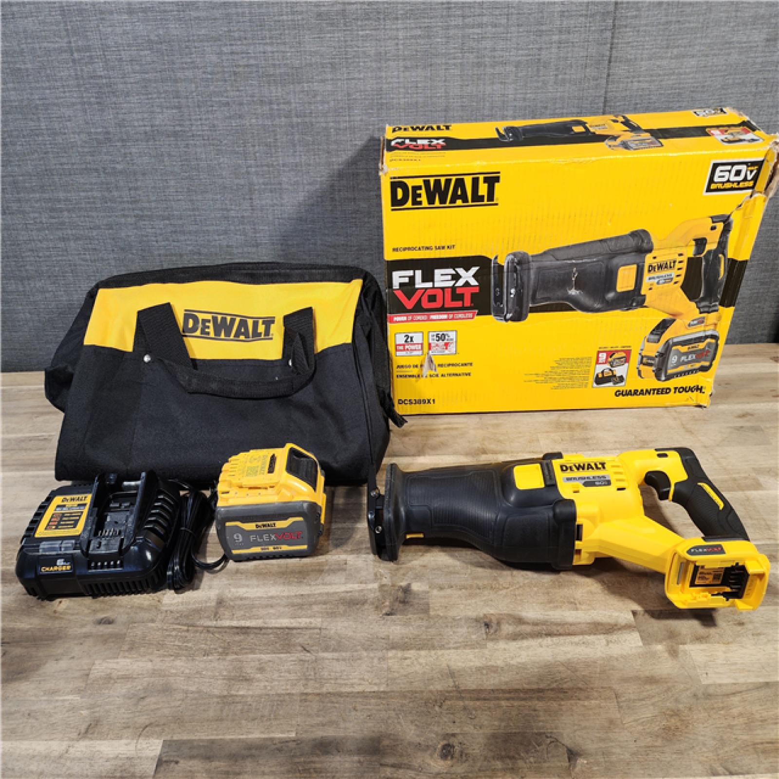 HOUSTON LOCATION - AS-IS FLEXVOLT 60V MAX Cordless Brushless Reciprocating Saw with (1) FLEXVOLT 9.0Ah Battery