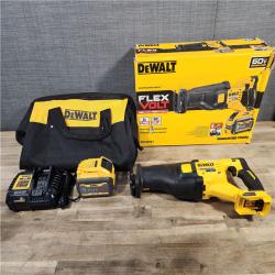 HOUSTON LOCATION - AS-IS FLEXVOLT 60V MAX Cordless Brushless Reciprocating Saw with (1) FLEXVOLT 9.0Ah Battery