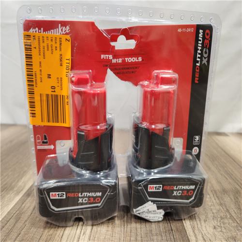 AS-IS- Milwaukee M12 12-Volt Lithium-Ion XC Extended Capacity 3.0Ah Battery Pack 3.0Ah (2-Pack)