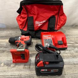 AS-IS Milwaukee 18V Lithium-Ion Brushless Cordless 1/2 in. Compact Hammer Drill/Driver Kit