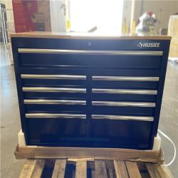 DALLAS LOCATION - Husky Tool Storage 46 in. W x 18 in. D 9-Drawer Mobile Workbench Cabinet in Gloss Black