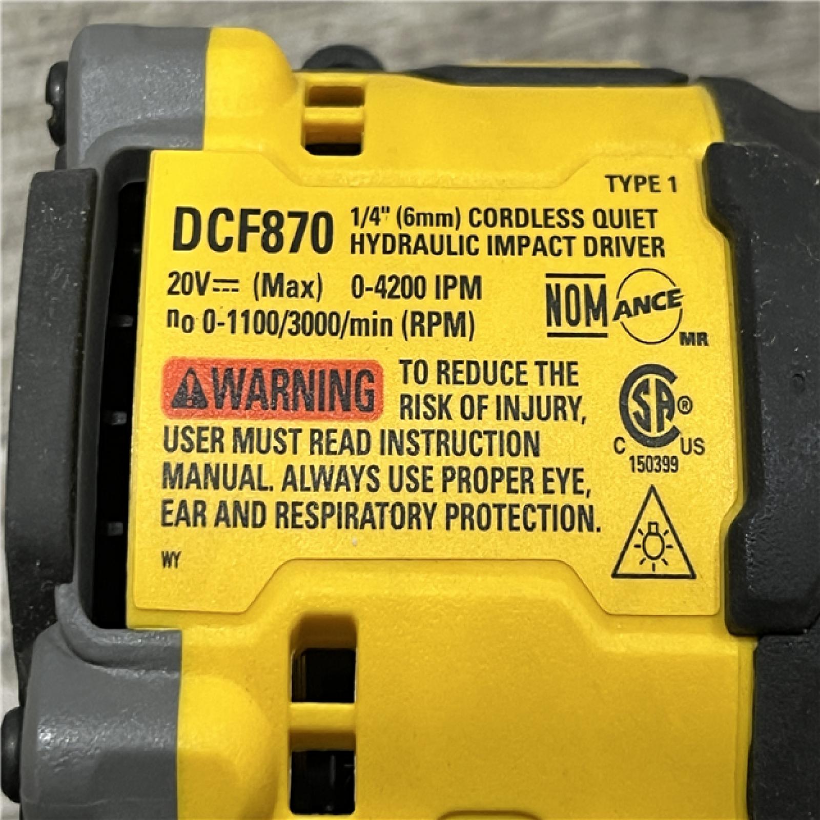 AS-IS DEWALT 20V XR Brushless Cordless 1/4 in. Quiet Hydraulic Impact Driver (Tool-Only)