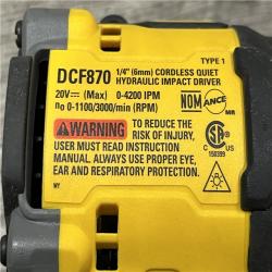 AS-IS DEWALT 20V XR Brushless Cordless 1/4 in. Quiet Hydraulic Impact Driver (Tool-Only)