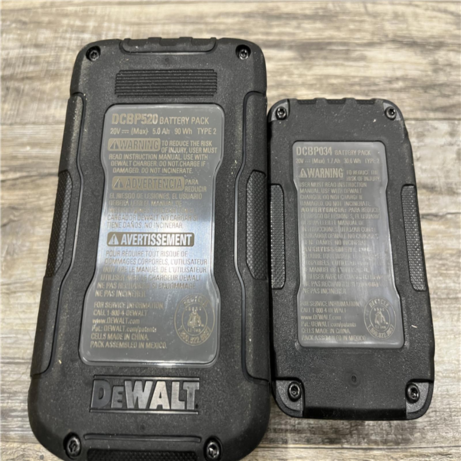 AS-IS DEWALT 20V MAX XR POWERSTACK Lithium-Ion Battery Starter Kit with 5.0Ah and 1.7Ah Batteries and Charger