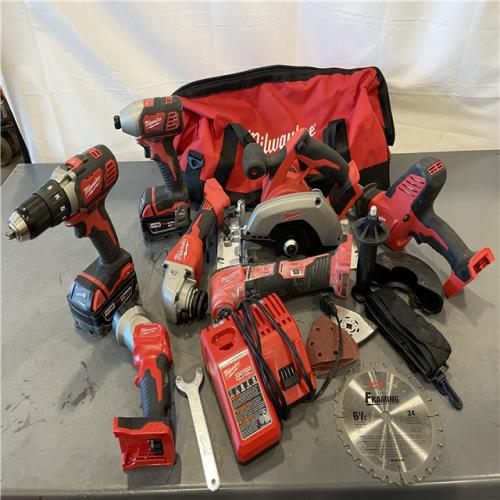 AS-IS - Milwaukee M18 18-Volt Lithium-Ion Cordless Combo Kit 7-Tool Kit