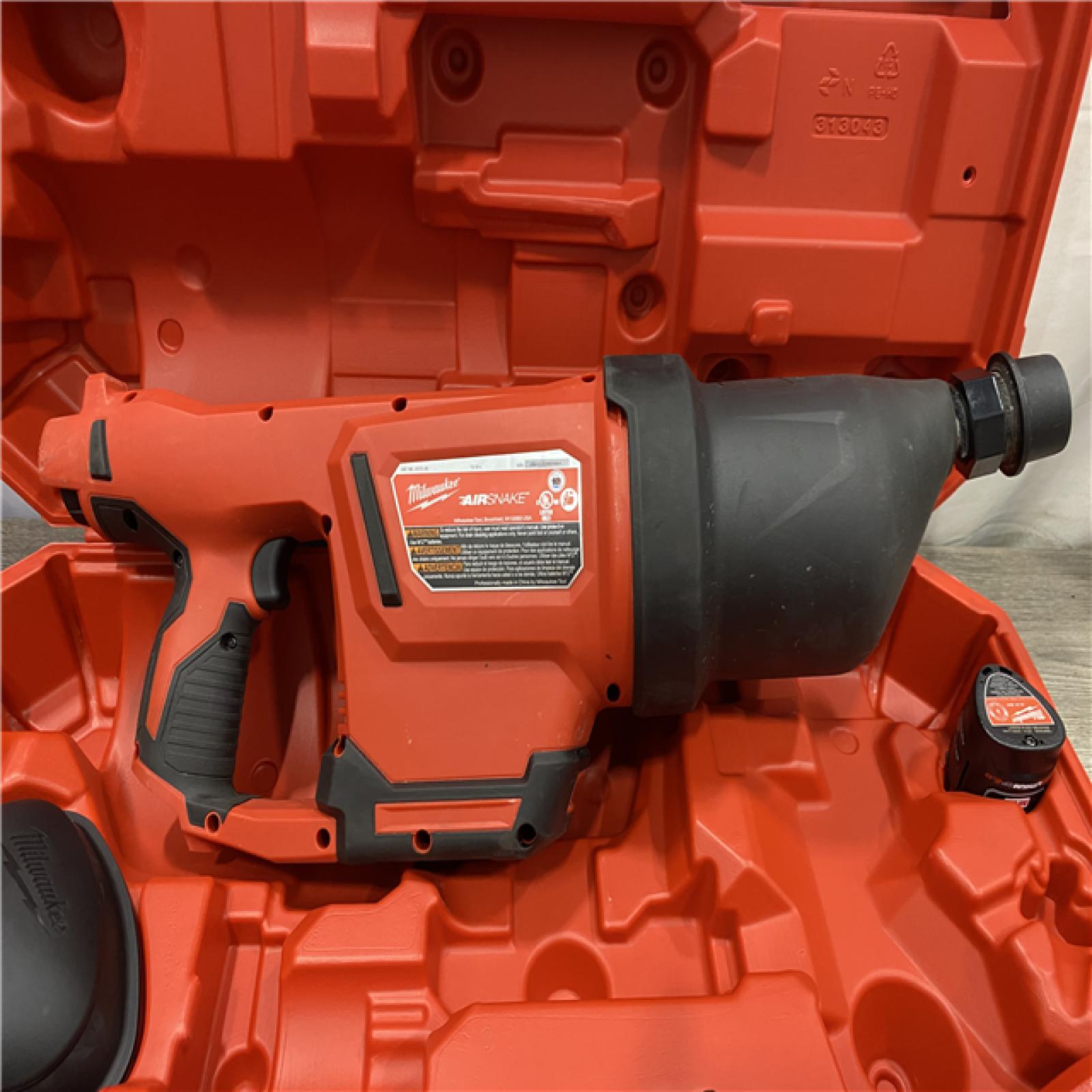 AS-IS Milwaukee 12-Volt Lithium-Ion Cordless Drain Cleaning Airsnake Air Gun Kit