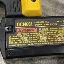 AS-IS DEWALT Cordless 18-Gauge Narrow Crown Stapler (Tool Only)