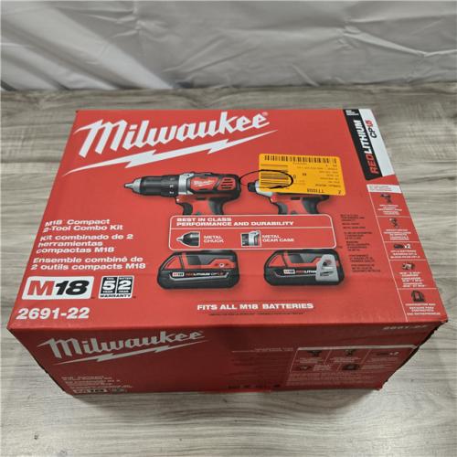 NEW! - Milwaukee 18V Cordless Brushed 2-Tool Drill/Driver and Impact Driver Kit