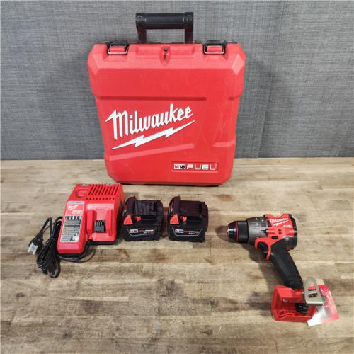 HOUSTON LOCATION - AS-IS Milwaukee 2904-22 Hammer Drill Driver Kit with Batteries  Charger & Tool Case  Red