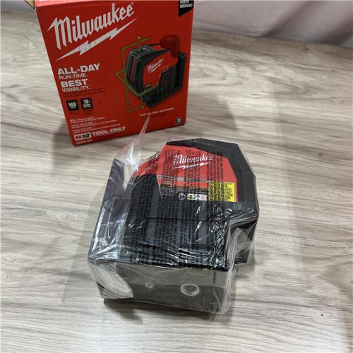 AS-IS Milwaukee 12-Volt Lithium-Ion Cordless Green 125 ft. Cross Line and Plumb Points Laser Level (Tool-Only)