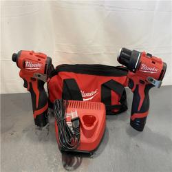 AS-IS - Milwaukee M12 12-Volt Lithium-Ion Brushless Cordless Subcompact Drill and Impact Driver Combo Kit