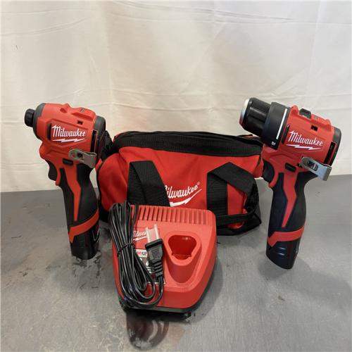 AS-IS - Milwaukee M12 12-Volt Lithium-Ion Brushless Cordless Subcompact Drill and Impact Driver Combo Kit