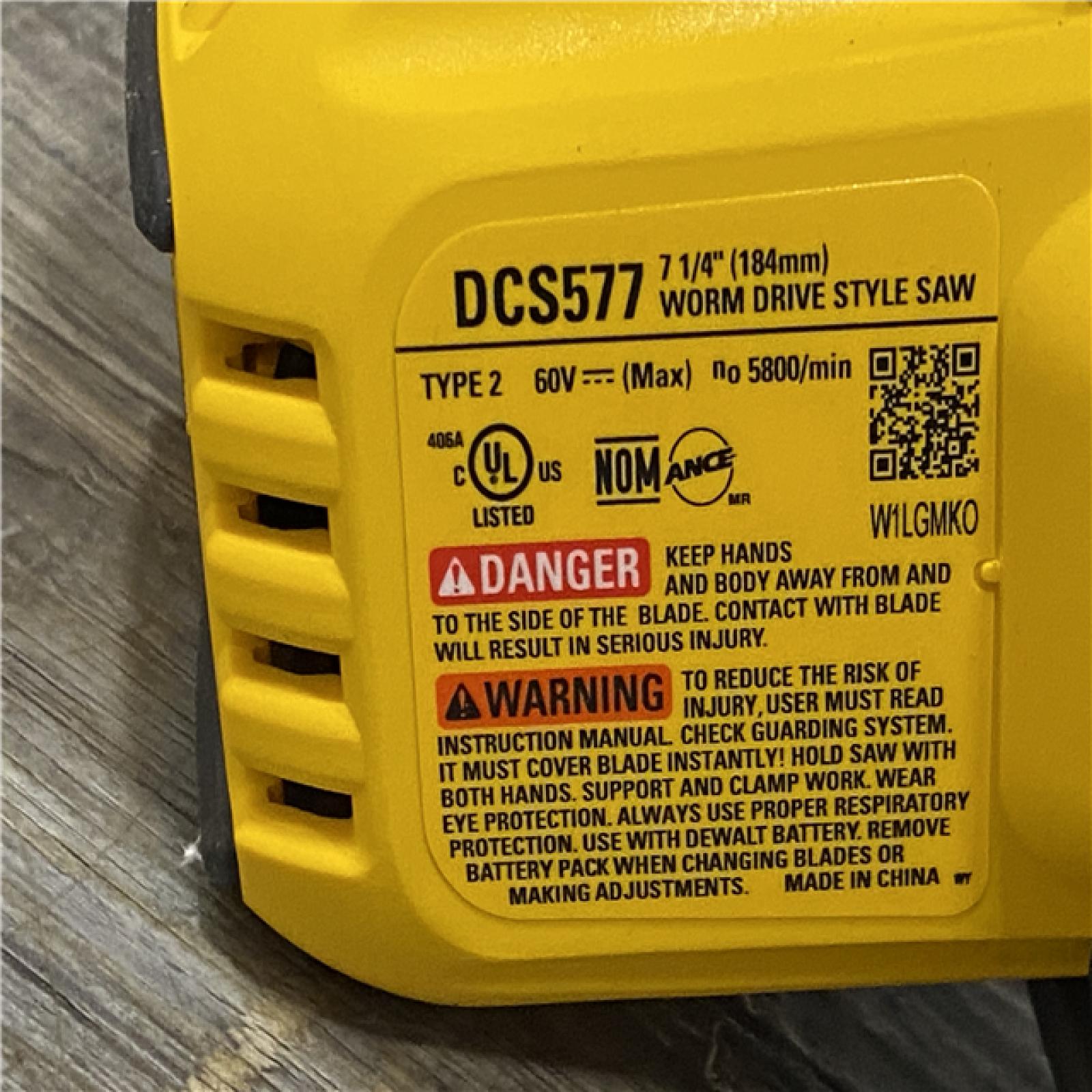 AS-IS DEWALT FLEXVOLT 60V MAX Cordless Brushless 7-1/4 in. Wormdrive Style Circular Saw (Tool Only)