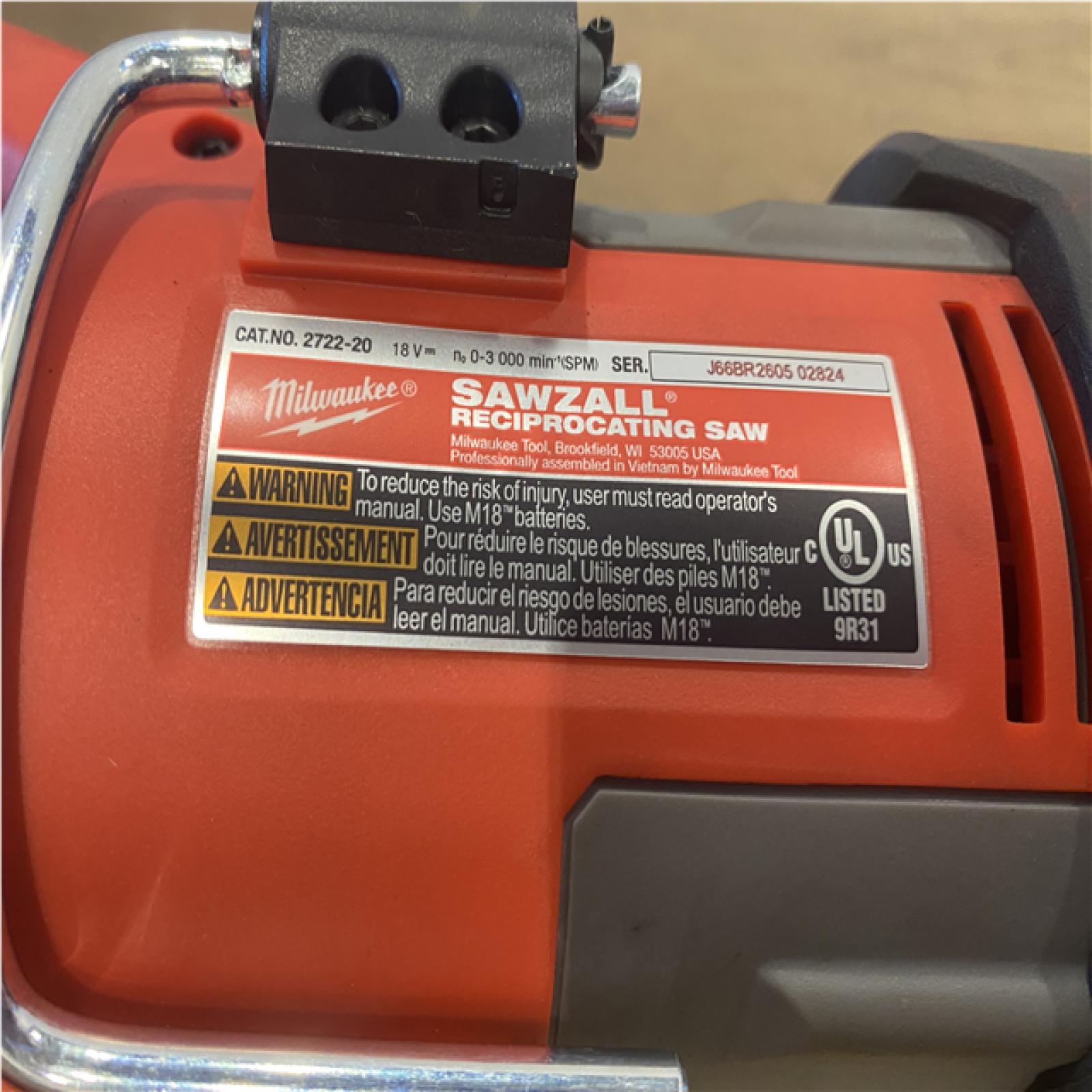 AS-IS Milwaukee FUEL 18V Lithium-Ion Brushless Cordless Super SAWZALL Orbital Reciprocating Saw (Tool-Only)