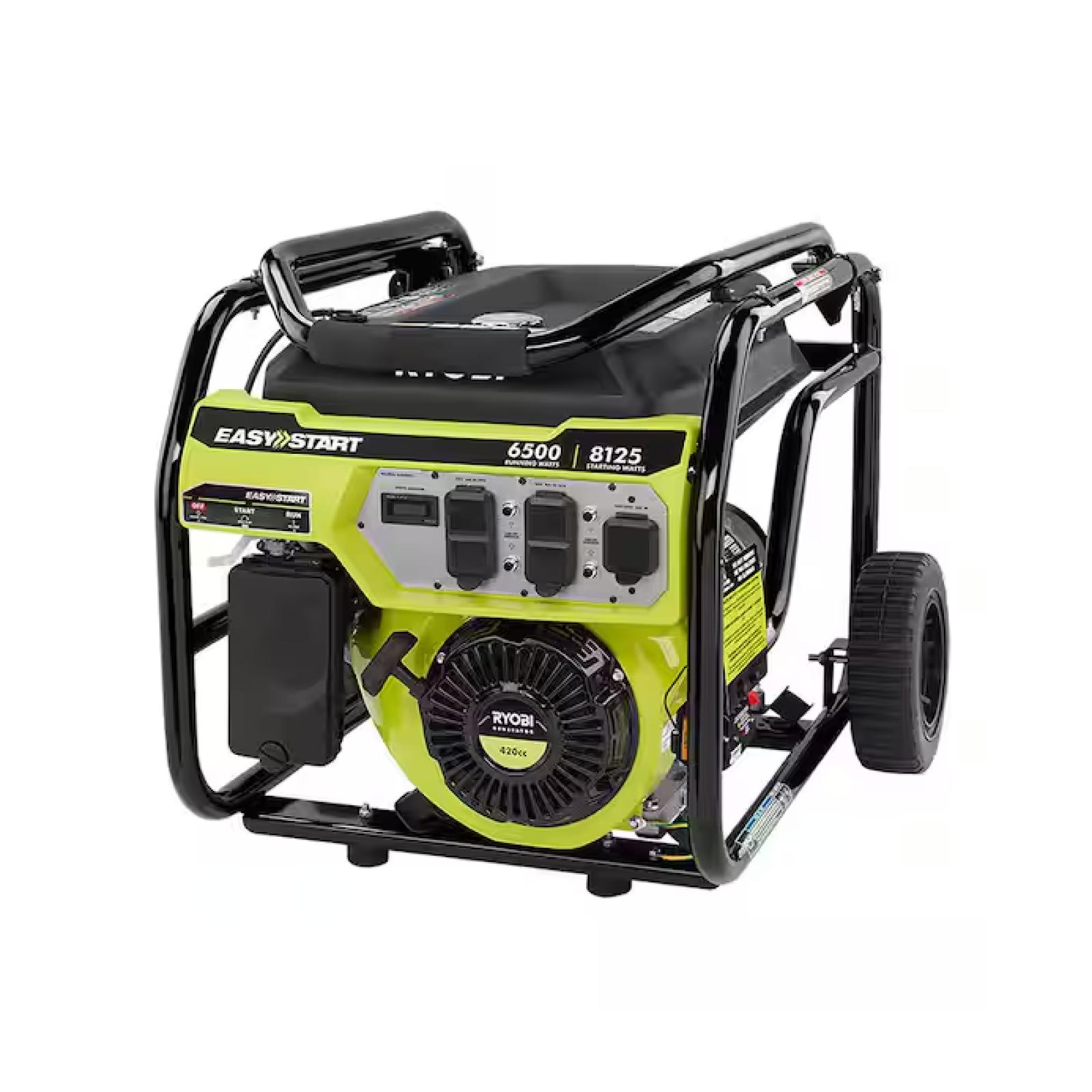 DALLAS LOCATION - RYOBI 6,500-Watt Gasoline Powered Portable Generator with CO Shutdown Sensor
