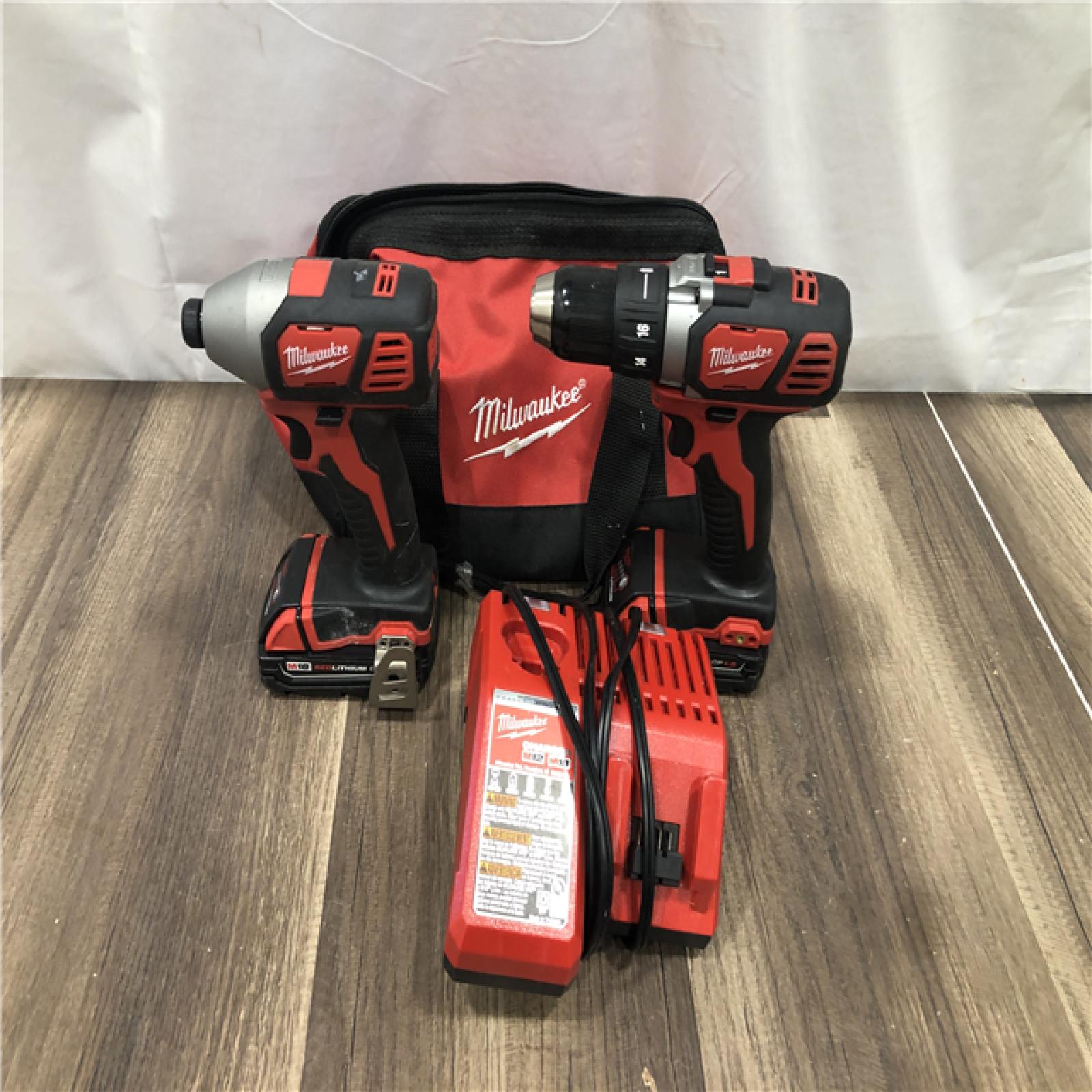 AS-IS Milwaukee 18V Lithium-Ion Cordless Drill Driver/Impact Driver Combo Kit