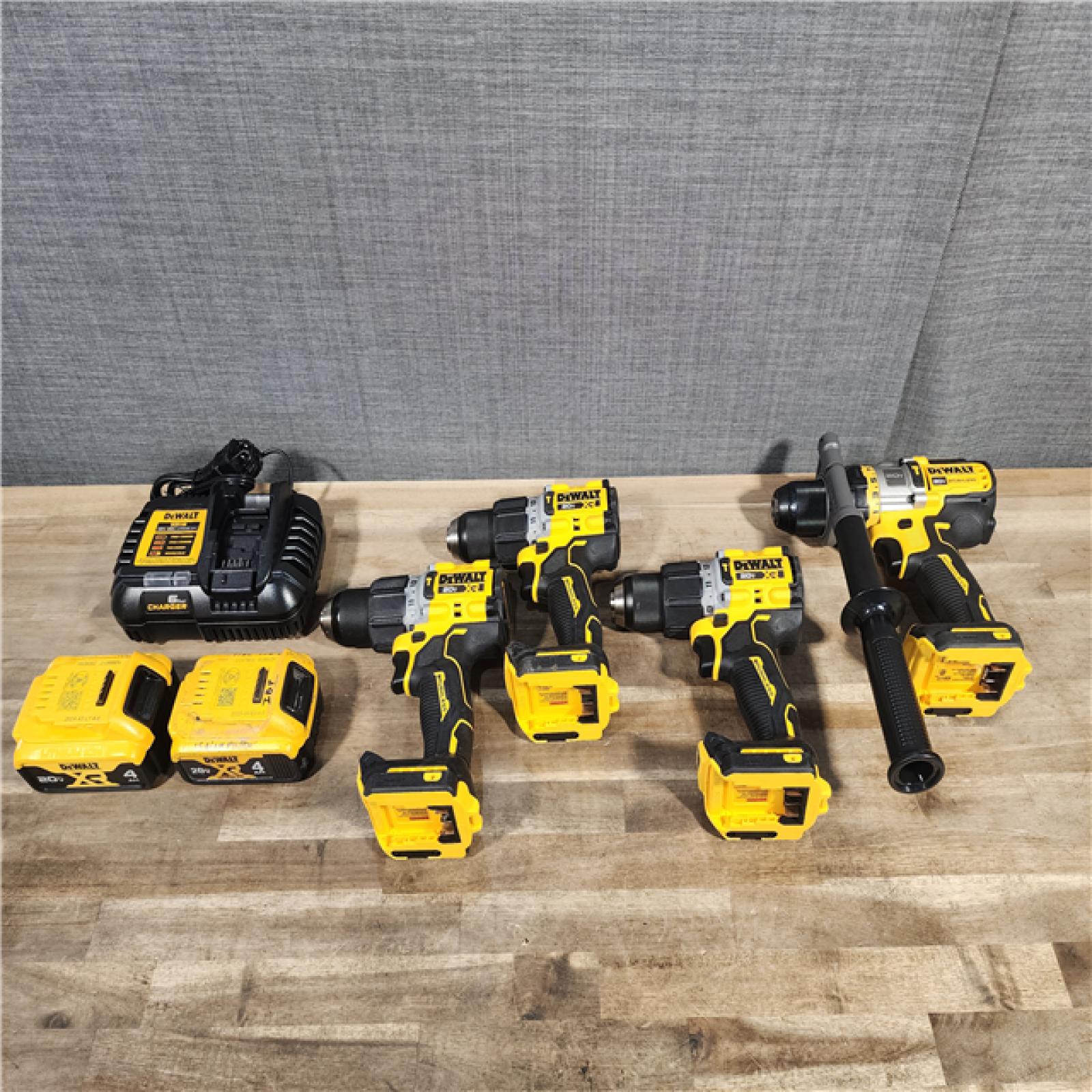 HOUSTON LOCATION - AS-IS DEWALT 4 TOOL COMBO KIT W/ (2) BATTERY & CHARGER