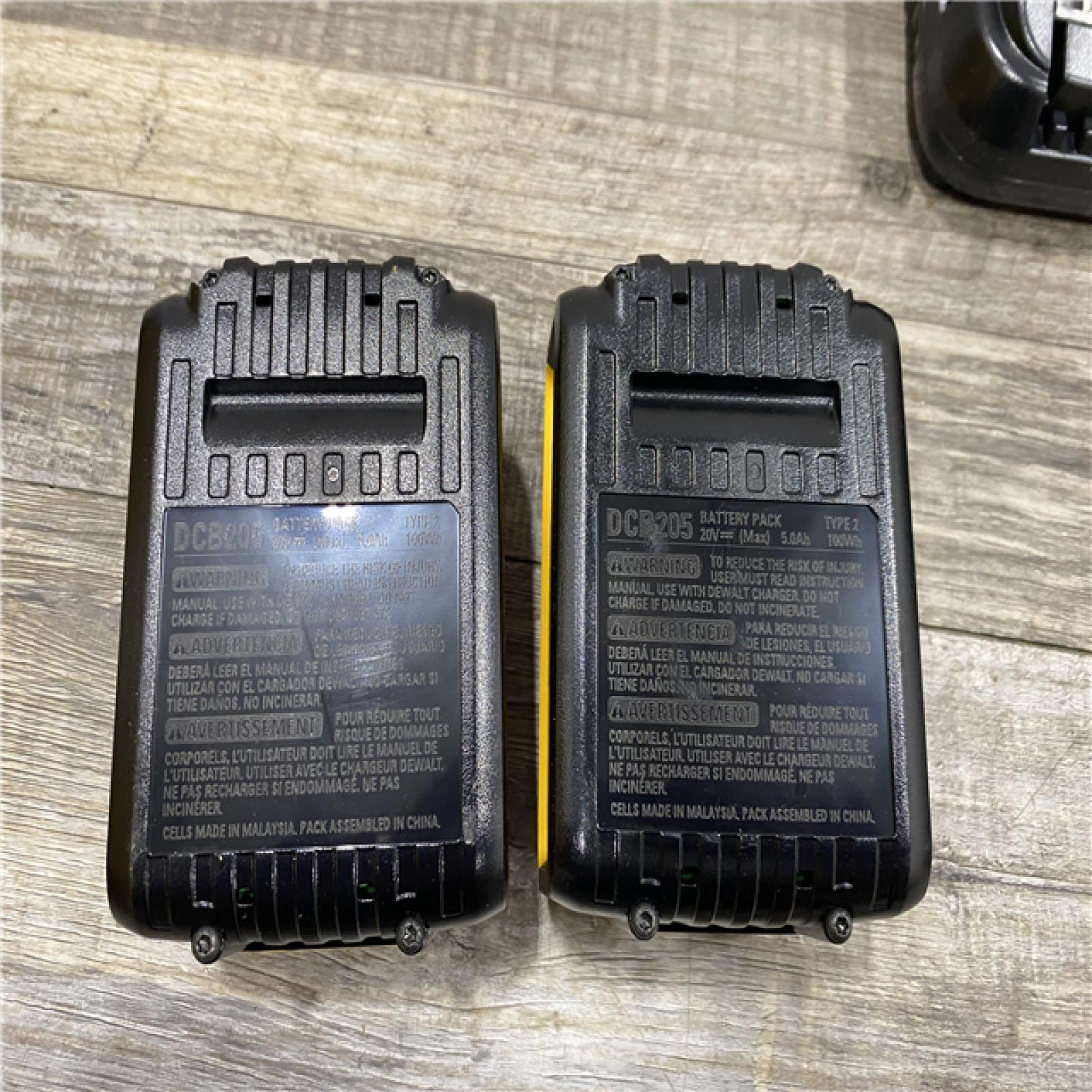 AS-IS DEWALT 20V MAX Lithium-Ion Battery Starter Kit with 5.0 Ah Batteries (2-Pack) and Charger