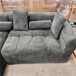 Phoenix AS-IS Nestfair 50.4 in. W Chenille Modular Couch Sectional Sofa in Green with 2-Side Pockets