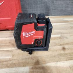 HOUSTON LOCATION - AS-IS Milwaukee 100 ft. REDLITHIUM Lithium-Ion USB Green Rechargeable Cross Line Laser Level with Charger
