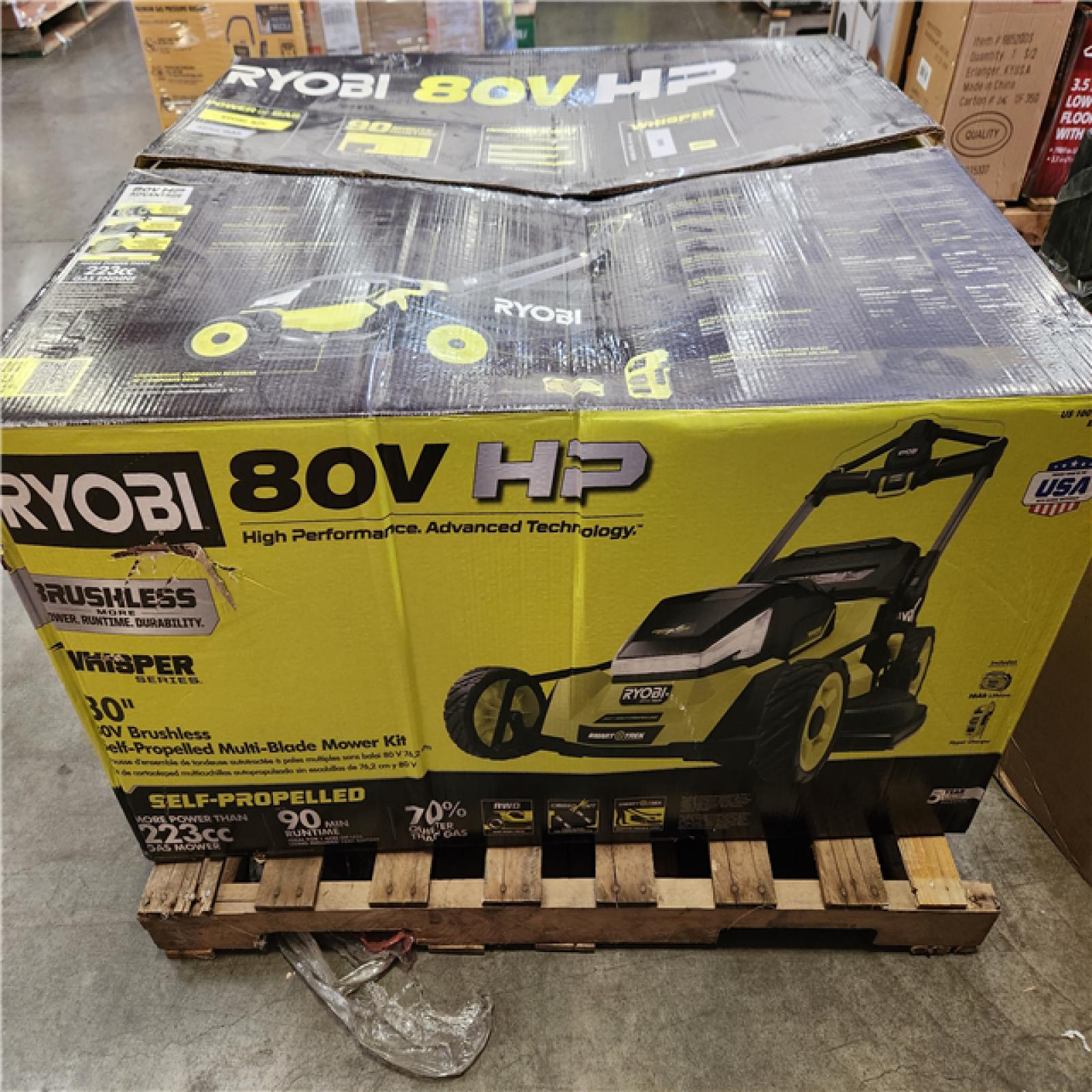 Phoenix NEW RYOBI 80V HP Brushless Battery Cordless Electric 30 in. Multi-Blade Lawn Mower with Battery and Charger (NO BAG)