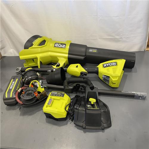 AS-IS - 40V HP Brushless 650 CFM 160 MPH Cordless Leaf Blower and Carbon Fiber String Trimmer with 4Ah Battery and Charger