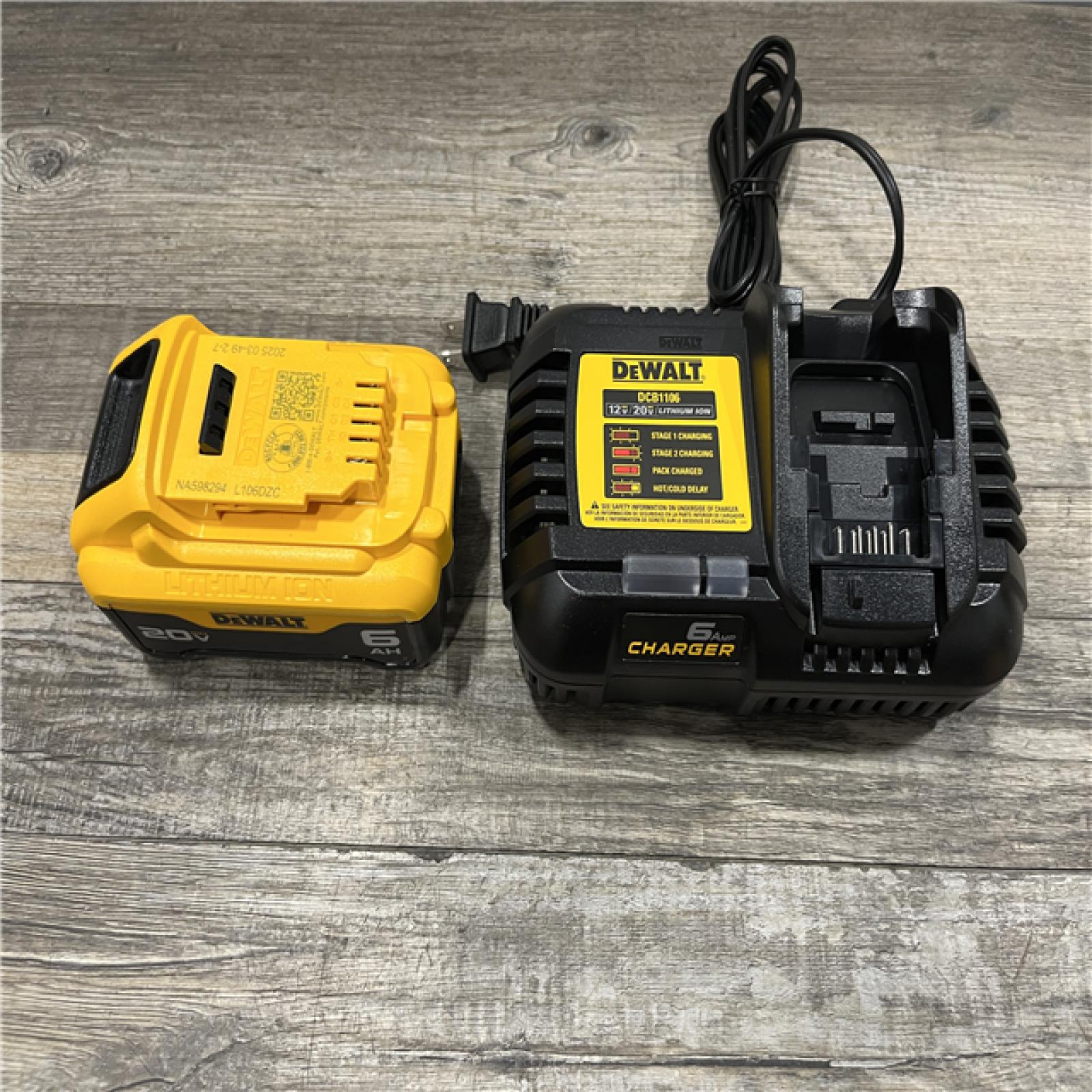 AS-IS DEWALT 20V MAX Lithium-Ion 6.0 Ah Battery and Charger