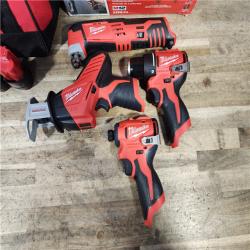 HOUSTON LOCATION - AS-IS MILWAUKEE M12 4 TOOL COMBO KIT
