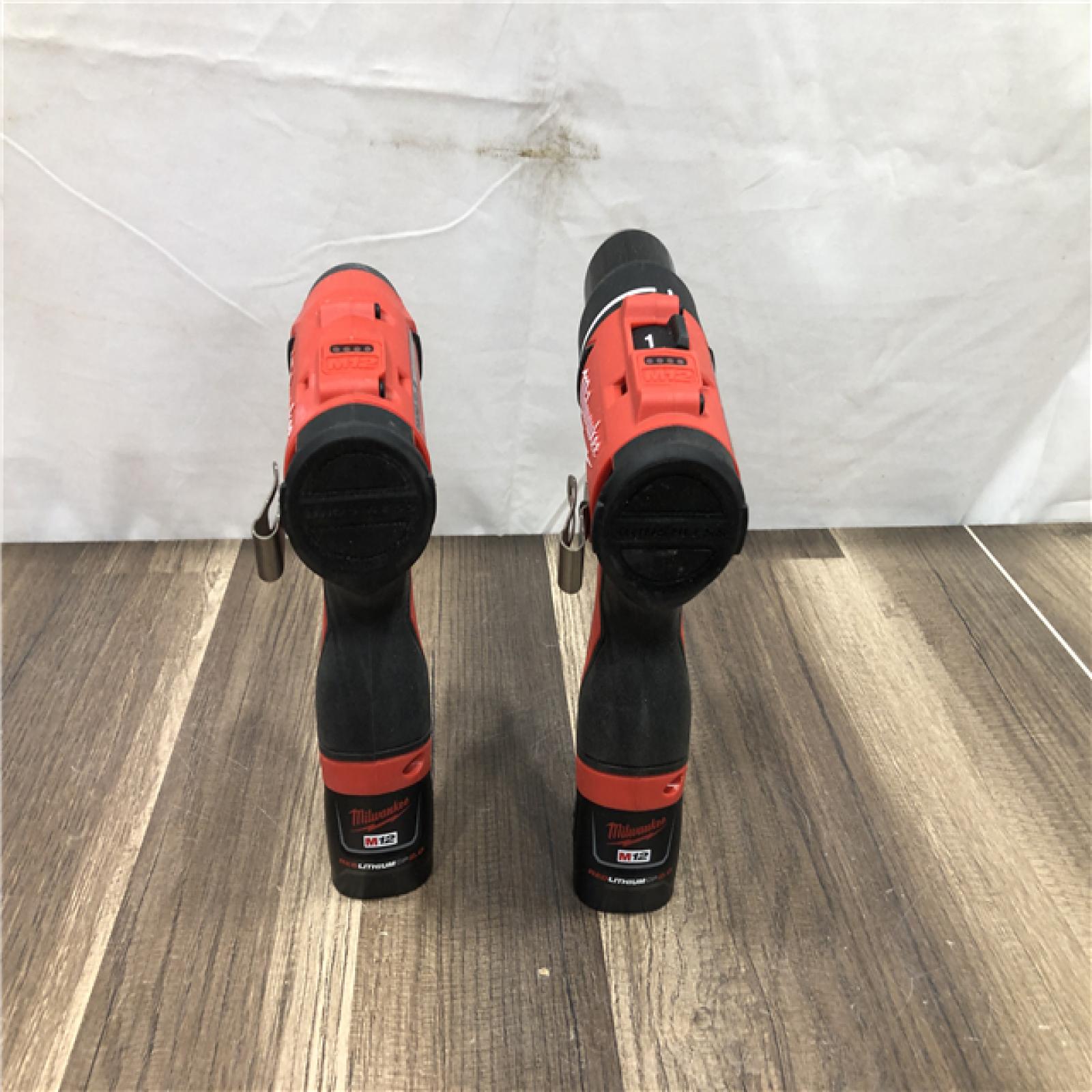 AS-IS Milwaukee 12-Volt Lithium-Ion Brushless Cordless Subcompact Drill and Impact Driver Combo Kit