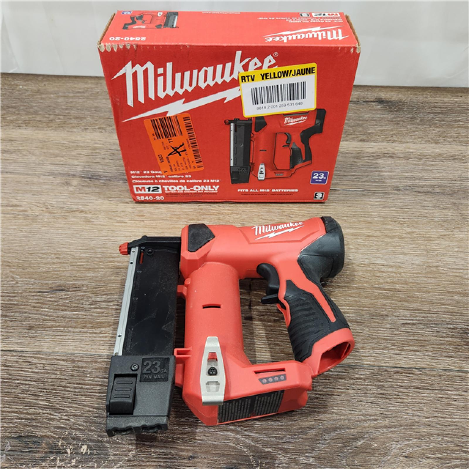 AS-IS Milwaukee 2540-20 12V 23 Gauge Cordless Pin Nailer (Tool Only)