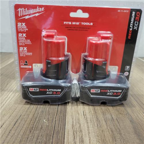 NEW! Milwaukee M12 12-Volt Lithium-Ion XC Extended Capacity 3.0Ah Battery Pack 3.0Ah (2-Pack)