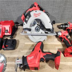 HOUSTON LOCATION - AS-IS MILWAUKEE 4 TOOL COMBO KIT W/ (2) BATTERY & CHARGER